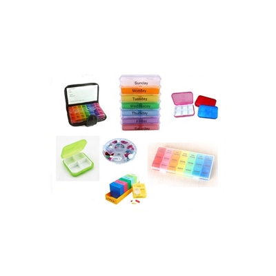 Caixa de pílulas de plástico personalizada 10x10x3.5cm com Grade Removível